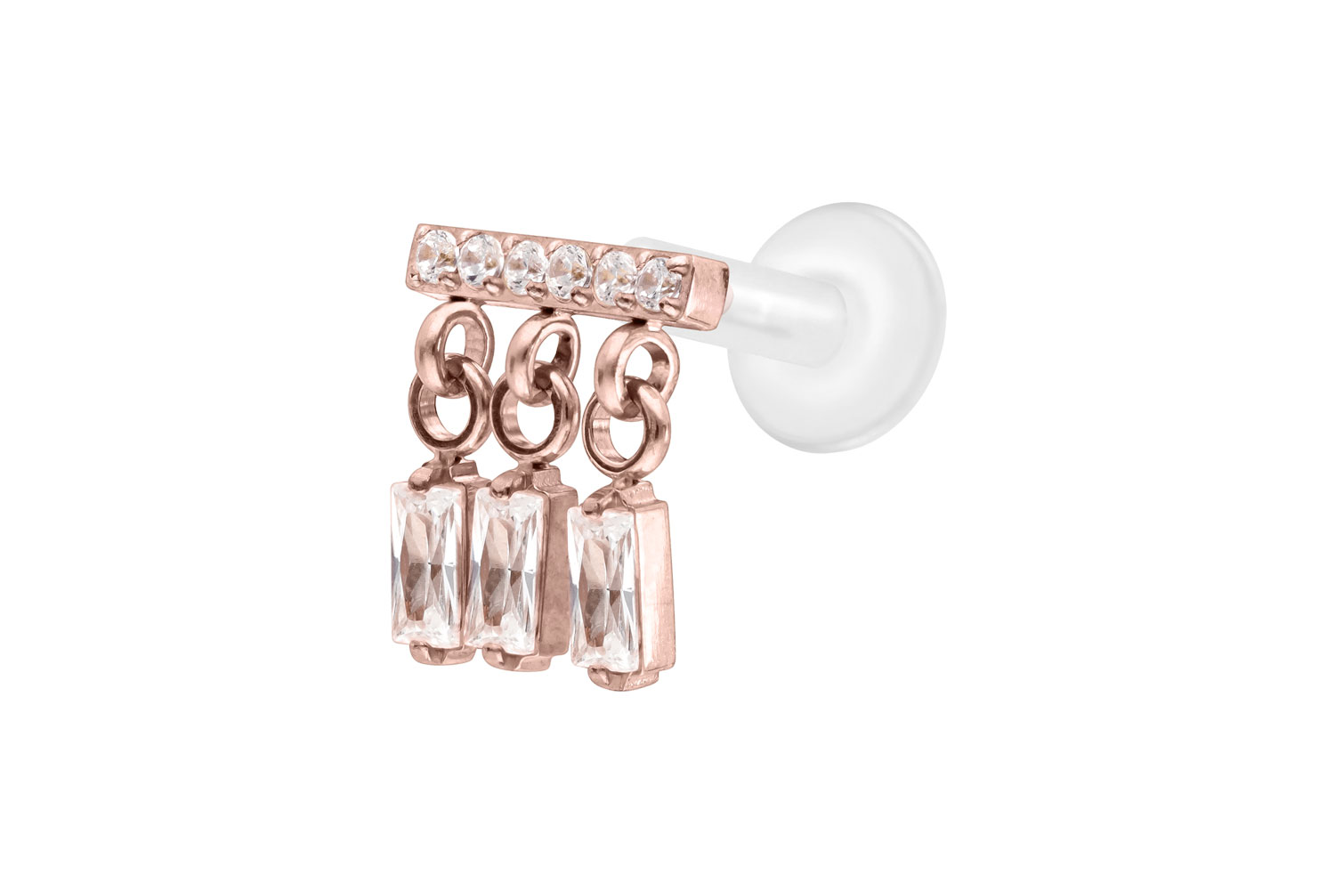 PTFE Labret Piercing mit Innengewinde + Titan-Aufsatz WINDSPIEL
